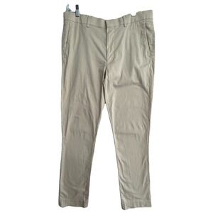 Murano Evan Fit Pants Mens 34x32 Khaki Stretch Chino Flat Front Casual